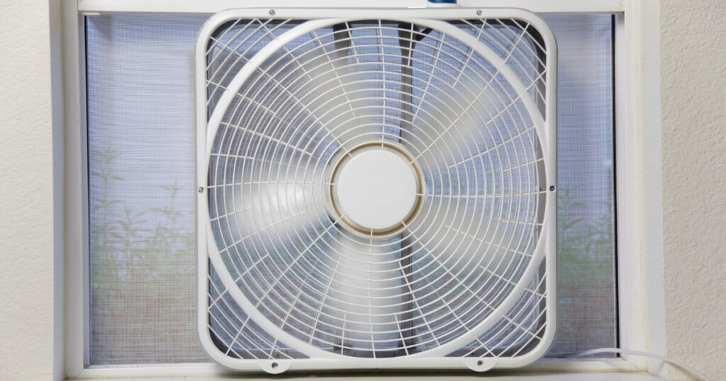 A white box fan